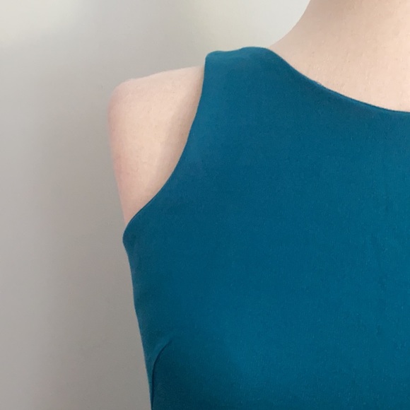 Amanda Uprichard Teal Knit Open Back Rayon Blend Tunic Dress - S - Picture 4 of 12